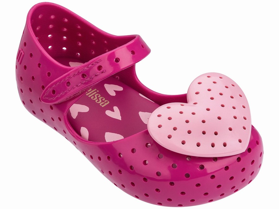 Bailarinas Mini Melissa Furadinha Heart Contrast Bebe - Rosas - Argentina BEN-217356